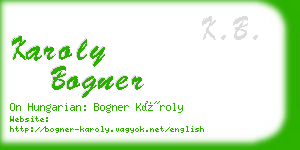 karoly bogner business card